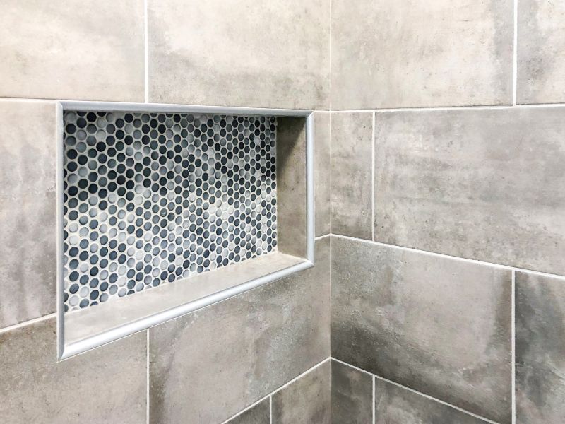 Modern Tiled Shower with Niche